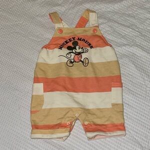 Disney Mickey Mouse Kids Overalls - Orange and Cream